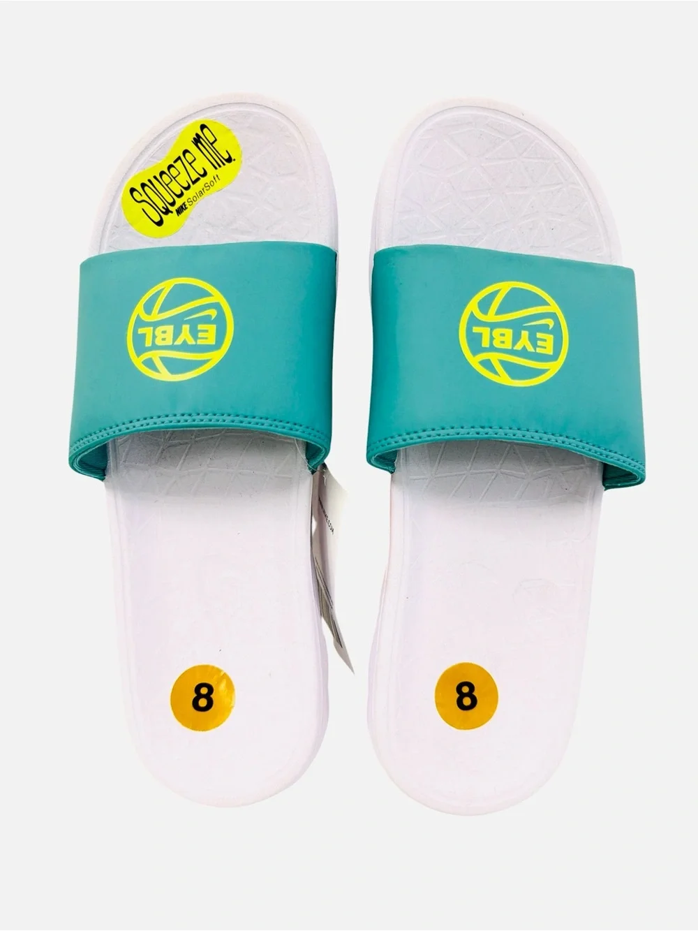 Nike Benassi Solarsoft EYBL Peach Jam Slides Sandal Teal/White Mens Size 8